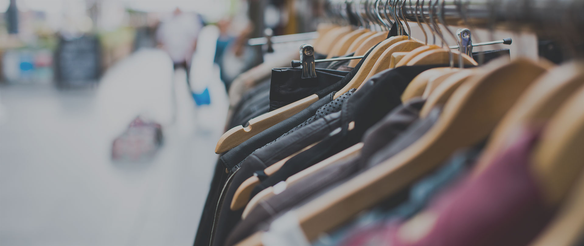 Racks of clothing at Hope's Closet