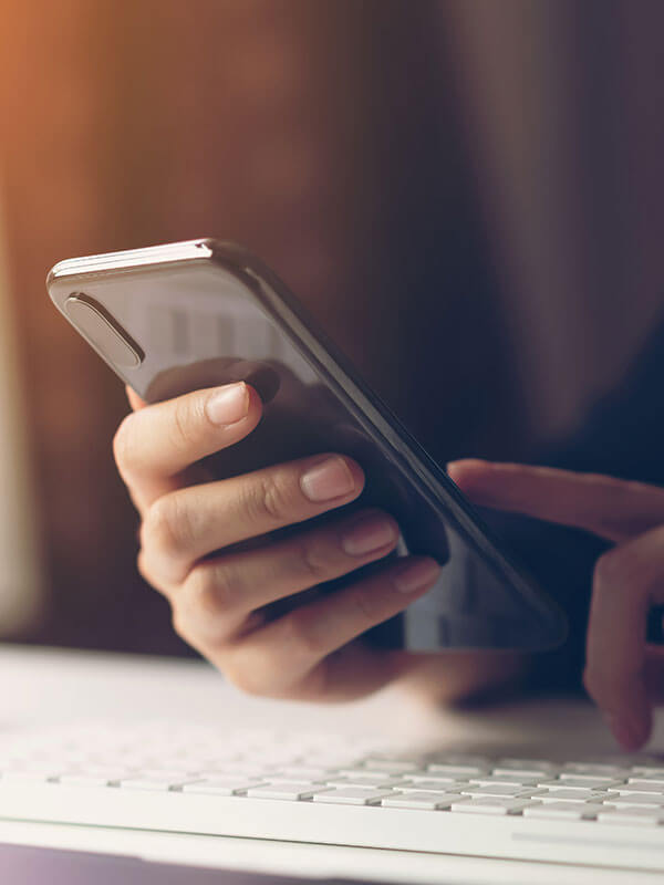A smartphone user